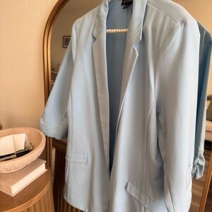 INC International Concepts Pastel Blue Open-Front Blazer